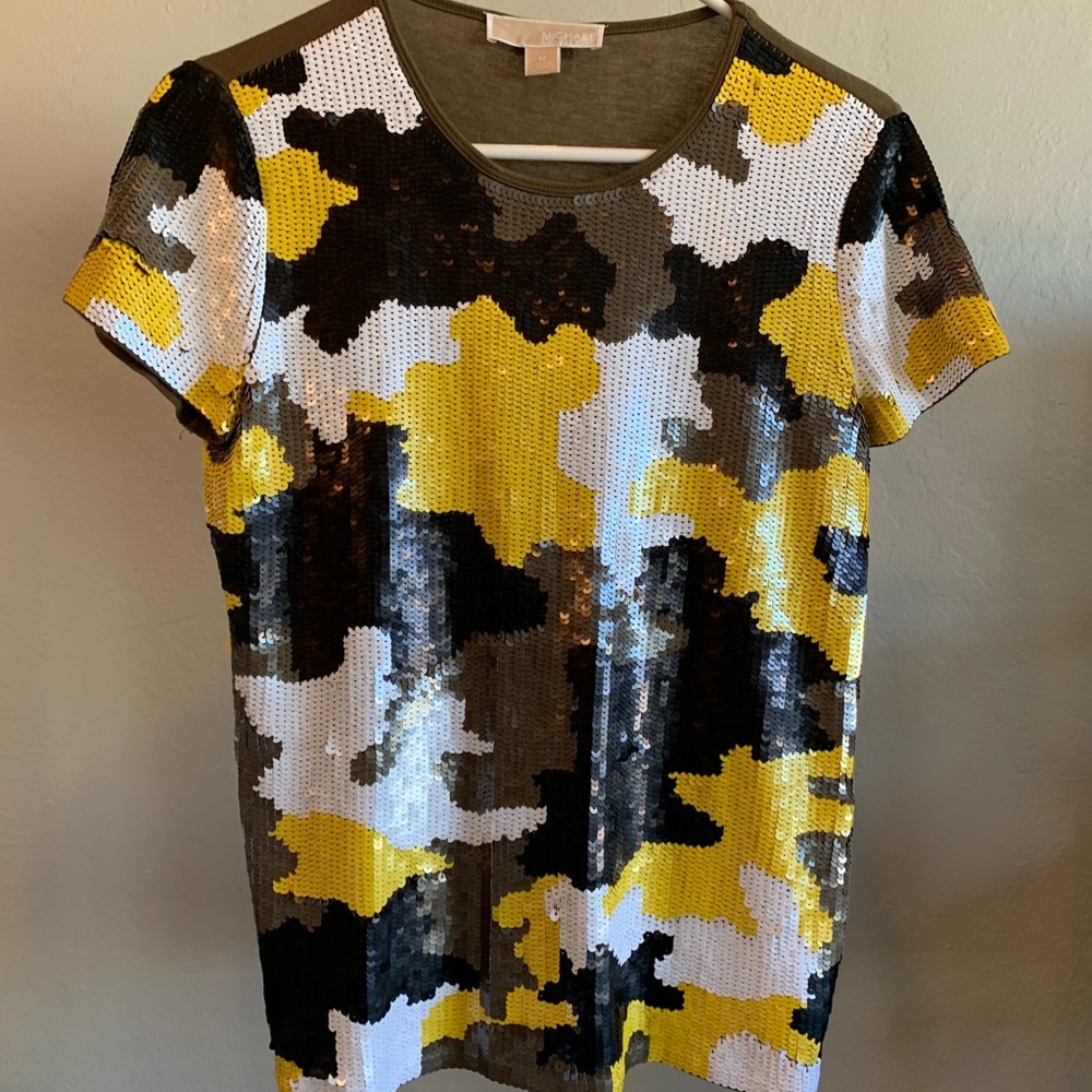 Michael Kors sequin camo tshirt